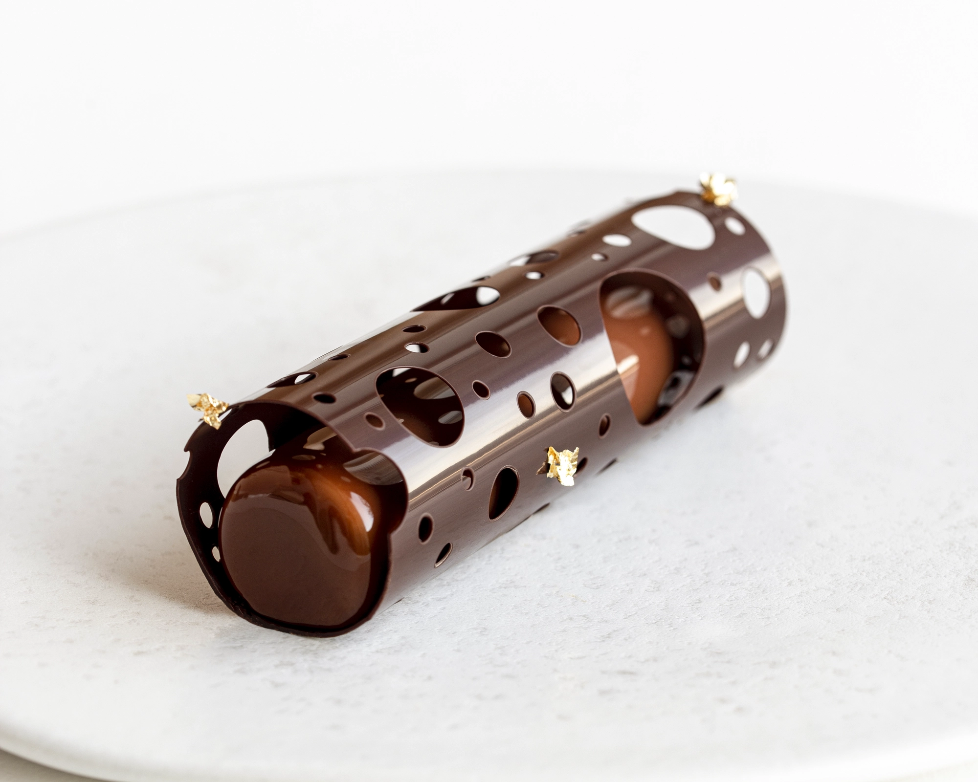 Dark chocolate tubes