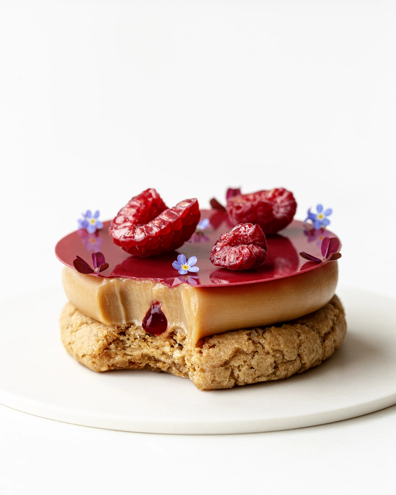 RASPBERRY PEANUT CARaMEL COOKIES